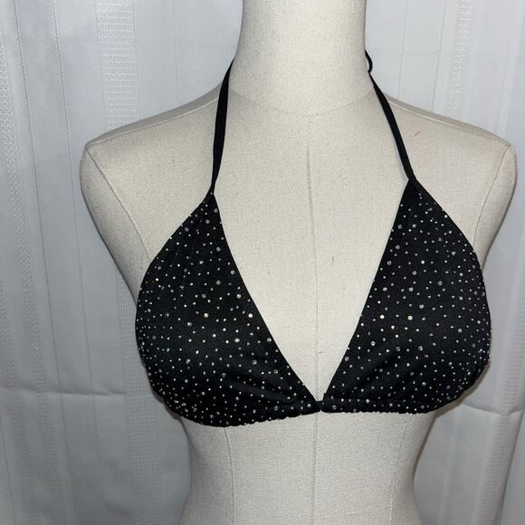 Oneheekini Cheeky Bikini String Swimsuits with Rhinestones, One Size, Black - Picture 6 of 16